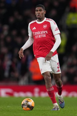 Cristhian Mosquera of Arsenal, 15 Şubat 2026 tarihinde Birleşik Krallık 'ın Emirates kentinde oynanan Arsenal vs Wigan Athletic 4.