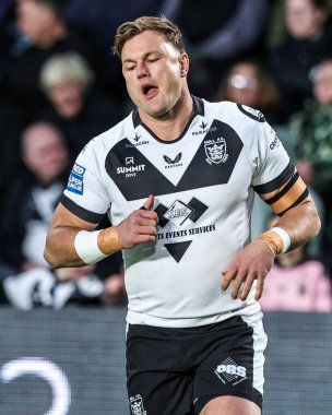 Hull FC 'den Liam Knight, 14 Şubat 2026' da İngiltere 'nin Hull kentinde oynanan Betfred Süper Lig 1. Raundunda Hull FC ile Bradford Bulls maçında ısındı.