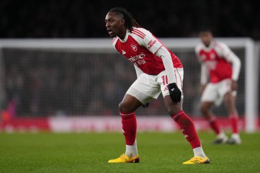 Arsenal takımından Eberechi Eze, 15 Şubat 2026 tarihinde Birleşik Krallık 'ın Emirates kentinde oynanan 4.