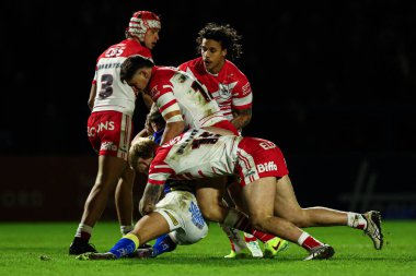 13 Şubat 2026 'da İngiltere' nin Warrington kentindeki Halliwell Jones Stadyumu 'nda oynanan Warrington Wolves-St Helens maçında, Betfred Süper Lig 1.