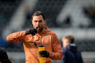 Derby County 'den Ben Brereton Diaz, 14 Şubat 2026' da İngiltere 'nin başkenti Derby Park Stadyumu' nda oynanan Sky Bet Şampiyonası karşılaşmasında oynanan maç öncesi ısınma maçında