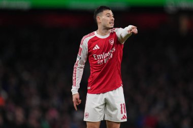 Arsenal takımından Gabriel Martinelli, 15 Şubat 2026 tarihinde Birleşik Krallık 'ın Emirates kentinde oynanan Arsenal - Wigan Atletizm karşılaşmasında oynanan 4.