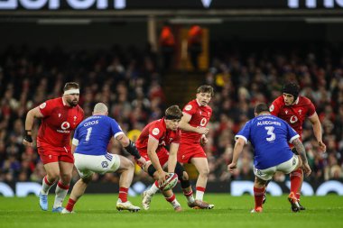 Galler 'den Alex Mann Guinness Altı Uluslar arası maç sırasında Prince, Cardiff, İngiltere' de Galler - Fransa maçı, 15 Şubat 2026