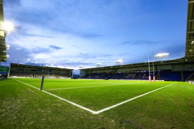 Halliwell Jones Stadyumu 'nun genel görünümü, 13 Şubat 2026' da İngiltere 'nin Warrington kentinde oynanan Betfred Süper Lig Maçı' nda Warrington Wolves St. Helens 'e karşı oynamıştır.