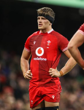 Galler 'den Alex Mann Guinness Altı Uluslar arası maç sırasında Prince, Cardiff, İngiltere' de Galler - Fransa maçı, 15 Şubat 2026