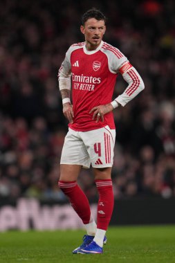 Arsenal 'den Ben White, 15 Şubat 2026 tarihinde Birleşik Krallık' ın Emirates kentinde oynanan Arsenal vs Wigan Athletic karşılaşmasında oynanan 4.