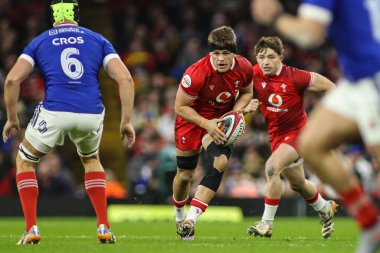 Galler 'den Alex Mann Guinness Altı Uluslar arası maç sırasında Prince, Cardiff, İngiltere' de Galler - Fransa maçı, 15 Şubat 2026