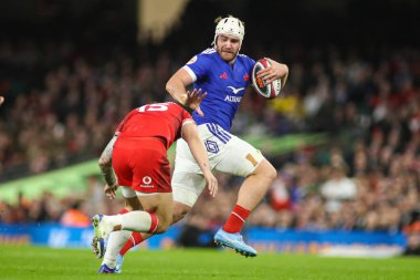 Francecness 'den Lenni Nouchi Guinness Altı Milletler Kupası' nda Galler Fransa 'ya karşı Principality Stadyumu, Cardiff, İngiltere, 15 Şubat 2026