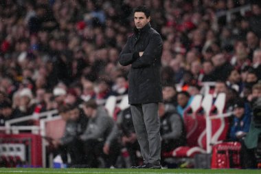 Arsenal 'in teknik direktörü Mikel Arteta, 15 Şubat 2026' da Birleşik Krallık 'ın Emirates kentinde oynanan 4.