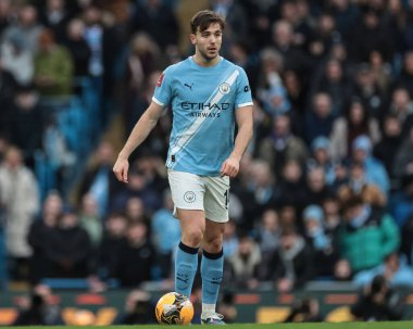 Manchester City 'den Nico Gonzalez, 14 Şubat 2026 tarihinde İngiltere' nin Etihad Stadyumu 'nda oynanan 4.