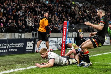 Hull FC 'den Harvey Barron, 14 Şubat 2026' da İngiltere 'nin Hull kentindeki MKM Stadyumu' nda oynanan Betfred Süper Lig 1.