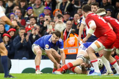 Fransız Antoine Dupont, Guinness Altı Milletler Kupası 'nda Galler' e karşı Fransa Prenslik Stadyumu, Cardiff, İngiltere, 15 Şubat 2026