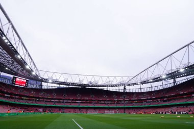 15 Şubat 2026 'da Birleşik Krallık' ın Emirates kentinde oynanan dördüncü tur karşılaşmasında Emirates stadyumunun genel görünümü Arsenal vs Wigan Athletic 'e karşı.
