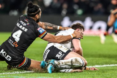 Hull FC 'den Joe Batchelor, 14 Şubat 2026' da İngiltere 'nin Hull kentindeki MKM Stadyumu' nda oynanan Betfred Süper Lig 1.