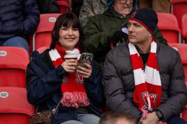 Stoke City taraftarları, 15 Şubat 2026 'da İngiltere' nin Trent kentindeki Stoke On Trent Stadyumu 'nda oynanan 4. Rauntta oynanacak olan 4.