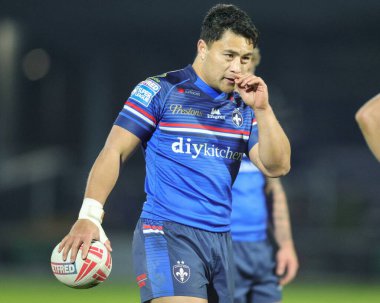 Wakefield Trinity takımından Masin Lino, 14 Şubat 2026 'da Birleşik Krallık' ın Wakefield şehrinde oynanan Wakefield Trinity - Toulouse Olympique maçında Wakefield Trinity ile karşılaştı.