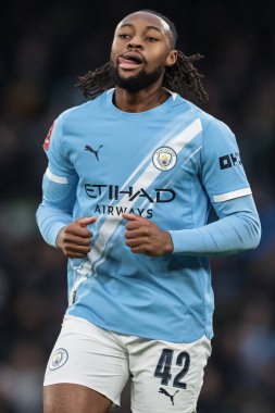 Manchester City 'den Antonie Semenyo, 14 Şubat 2026 tarihinde İngiltere' nin Etihad Stadyumu 'nda oynanan 4.