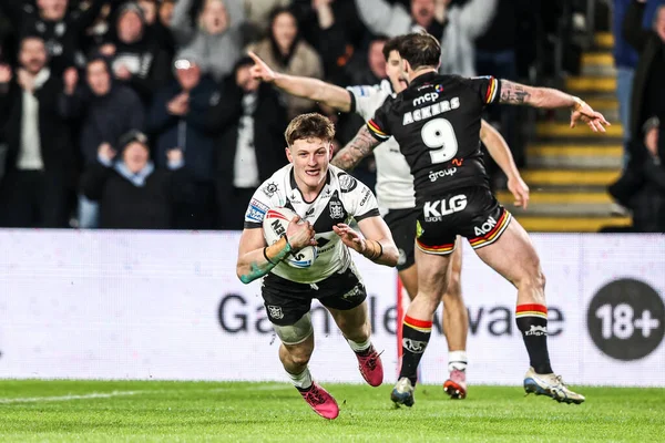 Hull FC 'den Davy Litten, 14 Şubat 2026' da İngiltere 'nin Hull kentindeki MKM Stadyumu' nda oynanan Betfred Süper Lig 1.