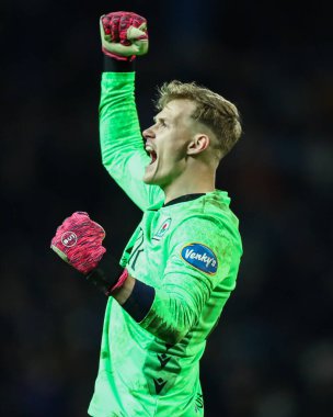 Blackburn Rovers goalkeeper Balazs Toth celebrates Yuki Ohashi of Blackburn Rovers goal to make it 1-0 during the Sky Bet Championship match Blackburn Rovers vs Preston North End at Ewood Park, Blackburn, United Kingdom on 20 February 2026