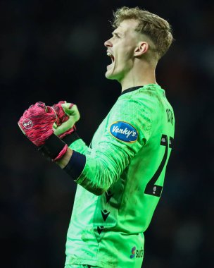 Blackburn Rovers goalkeeper Balazs Toth celebrates Yuki Ohashi of Blackburn Rovers goal to make it 1-0 during the Sky Bet Championship match Blackburn Rovers vs Preston North End at Ewood Park, Blackburn, United Kingdom on 20 February 2026