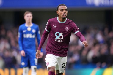 Lucas Pires of Burnley during the Premier League match Chelsea vs Burnley at Stamford Bridge, London, United Kingdom on 21 February 2026