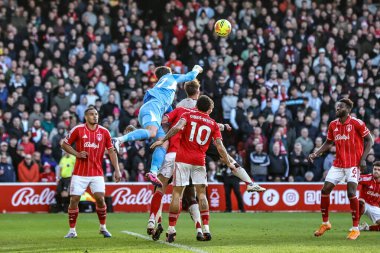 Nottingham Ormanı kalecisi Stefan Ortega 22 Şubat 2026 'da İngiltere' nin Nottingham kentinde oynanan Premier League maçında Nottingham Forest 'a karşı Liverpool maçında topa vuruyor.