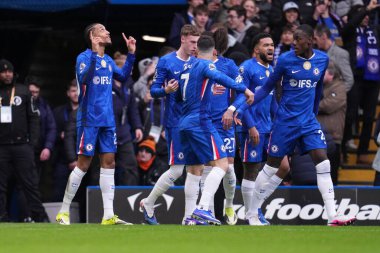 Chelsea 'li Joao Pedro, 21 Şubat 2026' da İngiltere 'nin Stamford Bridge kentinde oynanan Premier League karşılaşmasında Chelsea-Burnley maçında 1-0' lık galibiyet golünü kutluyor.