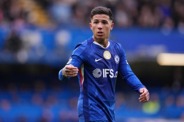 Chelsea Premier Ligi karşılaşmasında Chelsea ile Burnley arasında 21 Şubat 2026 'da Stamford Bridge, Londra' da oynanan karşılaşmada Chelsea 'den Enzo Fernandez