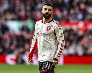 Premier Lig maçında Liverpool 'dan Muhammed Salah Nottingham Ormanı Liverpool' a karşı 22 Şubat 2026 'da Nottingham, İngiltere' de City Ground 'da oynandı.