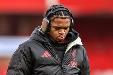 Rio Ngumoha of Liverpool arrives during the Premier League match Nottingham Forest vs Liverpool at City Ground, Nottingham, United Kingdom on 22 February 2026