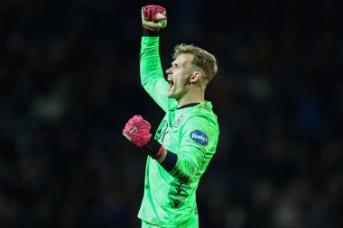 Blackburn Rovers goalkeeper Balazs Toth celebrates Yuki Ohashi of Blackburn Rovers goal to make it 1-0 during the Sky Bet Championship match Blackburn Rovers vs Preston North End at Ewood Park, Blackburn, United Kingdom on 20 February 2026