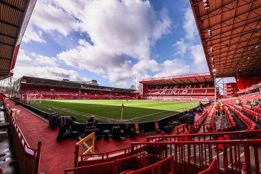 22 Şubat 2026 'da İngiltere' nin Nottingham City Ground kentinde oynanan Premier League karşılaşması öncesinde City Ground 'un genel görünümü Nottingham Forest' a karşı Liverpool 'dur.
