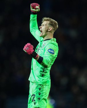 Blackburn Rovers goalkeeper Balazs Toth celebrates Yuki Ohashi of Blackburn Rovers goal to make it 1-0 during the Sky Bet Championship match Blackburn Rovers vs Preston North End at Ewood Park, Blackburn, United Kingdom on 20 February 2026
