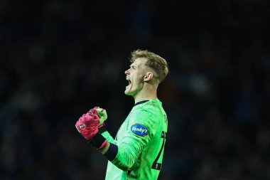Blackburn Rovers goalkeeper Balazs Toth celebrates Yuki Ohashi of Blackburn Rovers goal to make it 1-0 during the Sky Bet Championship match Blackburn Rovers vs Preston North End at Ewood Park, Blackburn, United Kingdom on 20 February 2026