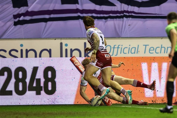 Wigan Warriors takımından Zach Eckersley 21 Şubat 2026 'da İngiltere' nin Wigan şehrindeki Brick Community Stadyumu 'nda oynanan Betfred Süper Lig karşılaşmasında Wigan Warriors' a karşı Hull FC maçına çıkıyor.