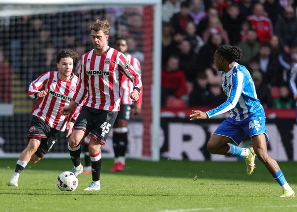 Sheffield United takımından Patrick Bamford 22 Şubat 2026 tarihinde Sheffield, İngiltere 'de Sheffield Lane' de Sheffield United 'a karşı oynadığı maçta topu aldı.