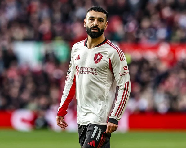 Premier Lig maçında Liverpool 'dan Muhammed Salah Nottingham Ormanı Liverpool' a karşı 22 Şubat 2026 'da Nottingham, İngiltere' de City Ground 'da oynandı.