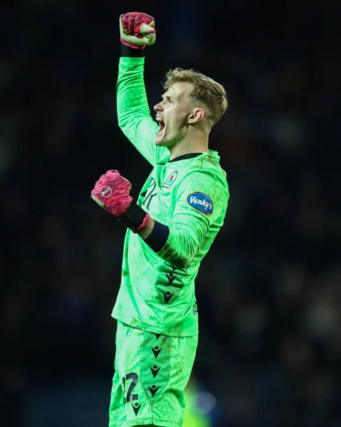 Blackburn Rovers goalkeeper Balazs Toth celebrates Yuki Ohashi of Blackburn Rovers goal to make it 1-0 during the Sky Bet Championship match Blackburn Rovers vs Preston North End at Ewood Park, Blackburn, United Kingdom on 20 February 2026