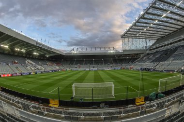 UEFA Şampiyonlar Ligi play-off 'ları sırasında St James Park' ın genel bir görüntüsü 24 Şubat 2026 'da İngiltere' nin Newcastle kentindeki St. James 's Park' ta Newcastle Untied Uns Qarabag maçında.
