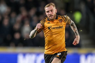 Hull City 'den Oliver McBurnie 24 Şubat 2026' da İngiltere 'nin Hull Stadyumu' nda Hull City - Derby County maçında