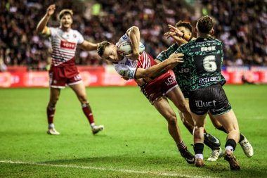 Wigan Warriors 'dan Jai Field, 26 Şubat 2026 tarihinde İngiltere' nin Wigan şehrindeki Brick Community Stadyumu 'nda oynanan Betfred Süper Lig maçında Wigan Warriors - Leopards maçına çıkıyor.