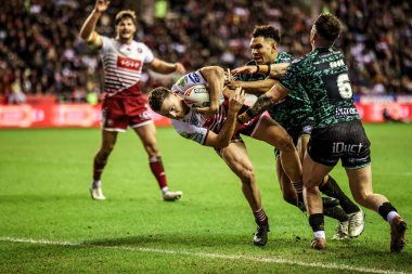 Wigan Warriors 'dan Jai Field, 26 Şubat 2026 tarihinde İngiltere' nin Wigan şehrindeki Brick Community Stadyumu 'nda oynanan Betfred Süper Lig maçında Wigan Warriors - Leopards maçına çıkıyor.