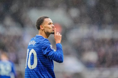 Everton 'dan Iliman Ndiaye, 28 Şubat 2026' da İngiltere 'nin Newcastle kentindeki St. James' s Park 'ta oynanan Premier League maçında attığı golle Thierno Barry' yi kutluyor.