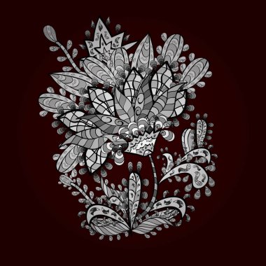 İlginç taç yapraklarıyla çiçek renkli karalamalar çiziyor. Çiçek..