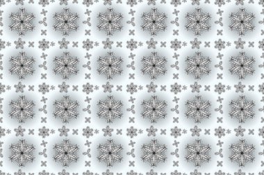 Renkli arkaplana beyaz karalamalar çizen kusursuz çiçek desenleri. Pano illüstrasyonu.