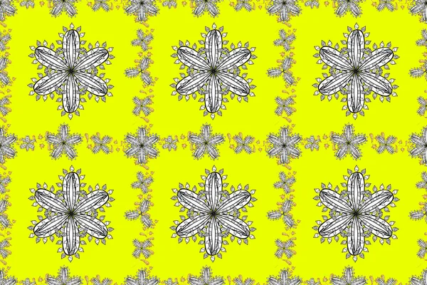 Seamless Floral Pattern Witt White Doodles Flower Colorful Background Pano — Stock Photo, Image