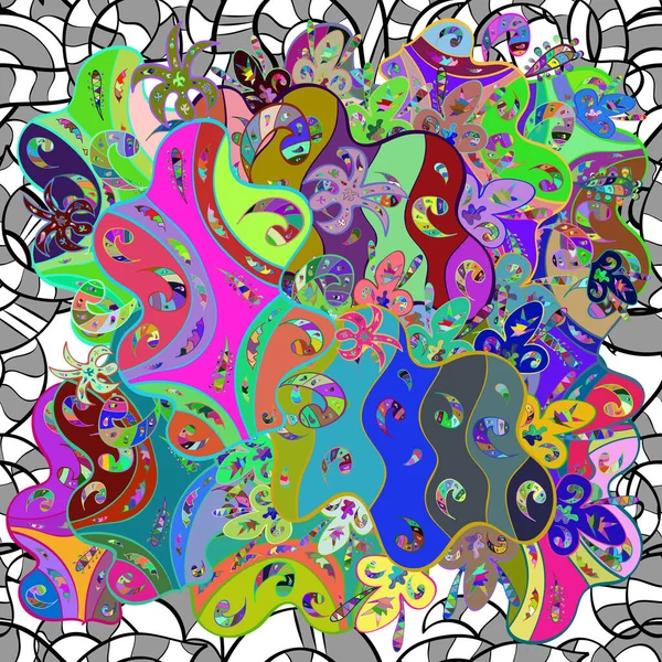 Бесшовный Абстрактный Красочный Узор Лапша Интересный Симпатичный Фон Хороший Креативный — стоковое фото