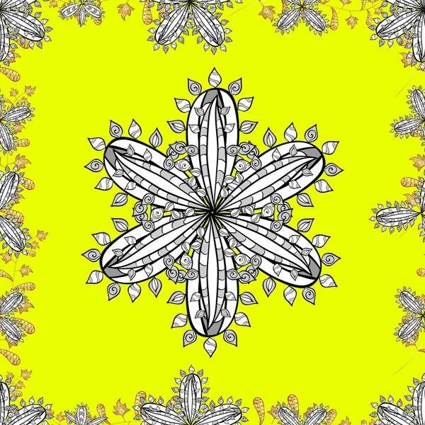 Бесшовный Цветочный Узор Остроумные Белые Каракули Цветок Красочном Фоне — стоковое фото