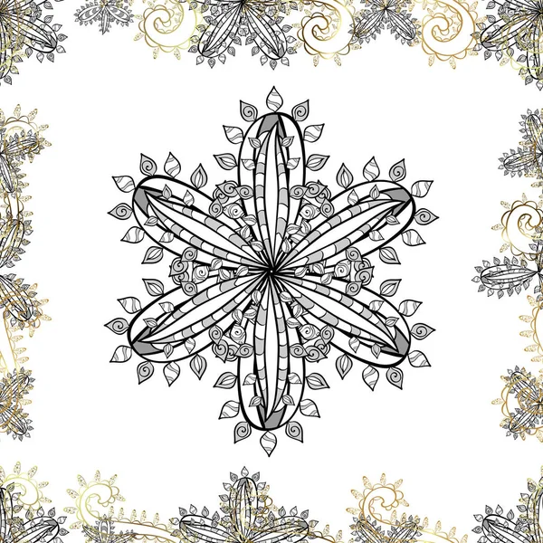 Patrón Floral Sin Costuras Witt Garabatos Blancos Flor Sobre Fondo — Vector de stock