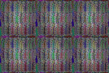 Renkli arkaplanı olan kusursuz karalama kalıpları. Pano illüstrasyonu. Karışık. Çizgili. Raster resimleri.